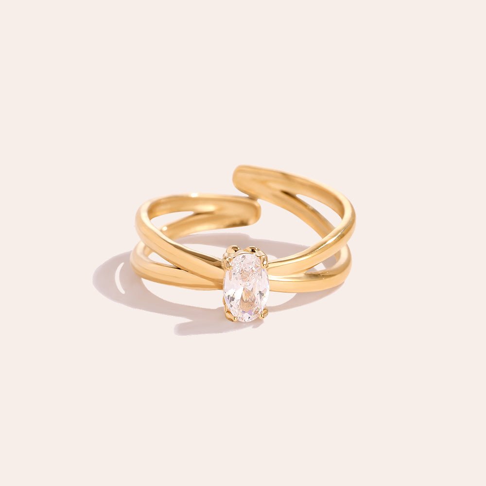 Anello Diamante Oval - (Regolabile) - Gleamora Gioielli