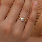 Anello Diamante Oval - (Regolabile) - Gleamora Gioielli